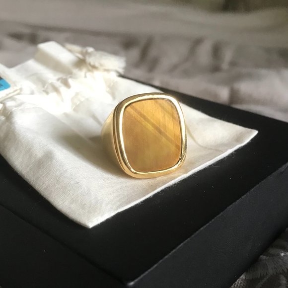 CELINE PHOEBE PHILO TIGER EYE  RING - Picture 3 of 5